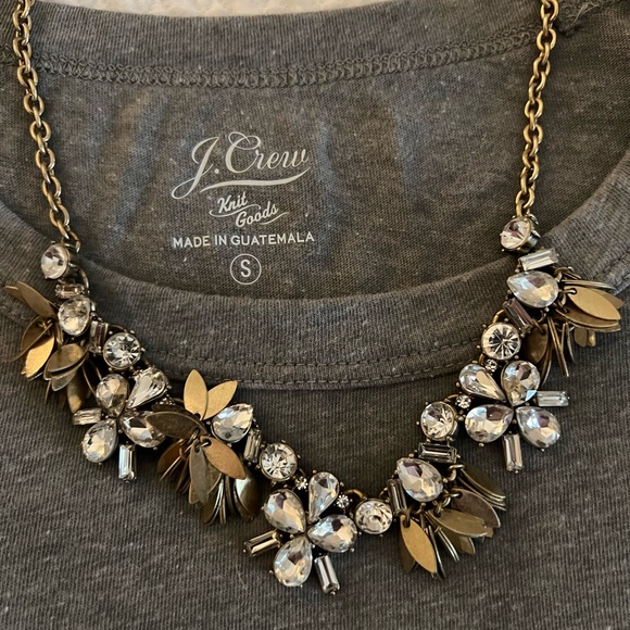 J Crew gemstone and gold statement necklace - Picture 2 of 2